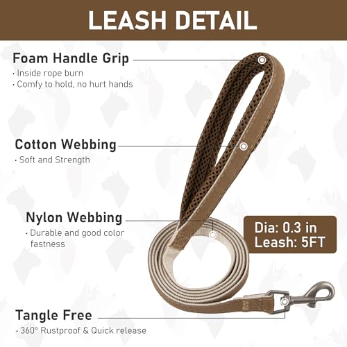 GAMUDA Small Pet Harness Collar and Leash Set, Step in No Chock No Pull Linen Fabric Soft Mesh Dog Vest Harnesses Reflective for Dogs Puppy Cats Kitten Rabbit (Brown, XXS) - color: Brown, size: XXS