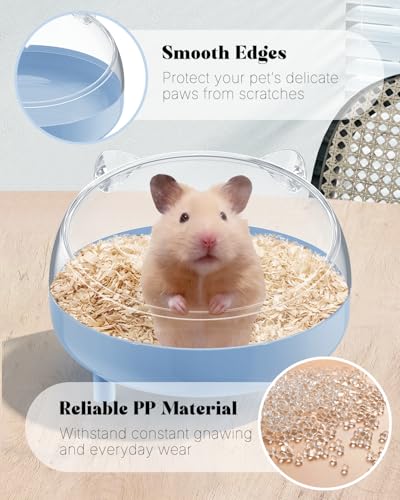 Pawfly Hamster Sand Bath Container, Hamster Sand Bath Box, Hamster Bathtub, Hamster Bathroom, Hamster Toilet, Plastic Dust Bath for Dwarf Hamsters, Syrian Hamsters, Mice, Gerbils & Small Animal, Blue - color: Blue