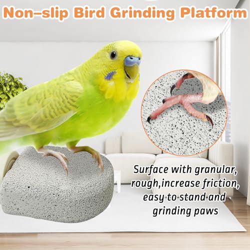 PINVNBY 6 PCS Bird Perch Bird Beak Grinding Stone Calcium Mineral Parrot Perch Foot Claws Trimmer Chew Toy Cage Accessories for Small Medium Budgie Cockatiel Conure Lovebird Finch - color: Grey, size: M, 6 pcs
