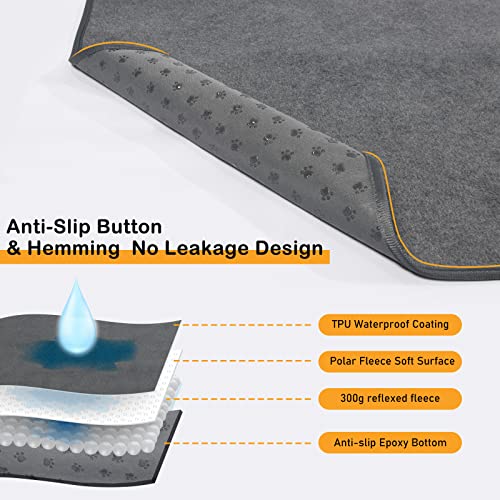 LOOBANI Washable Pee Pads for Dogs, 2 Pack Non-Slip and Leak-Proof,36"x72" | Super Absorbent Reusable Puppy Pads, Machine Washable, Extra Large Whelping Pads for Crate, Playpen, Floor, Housebreaking - size: 36"*72"(Pack of 2) Gray