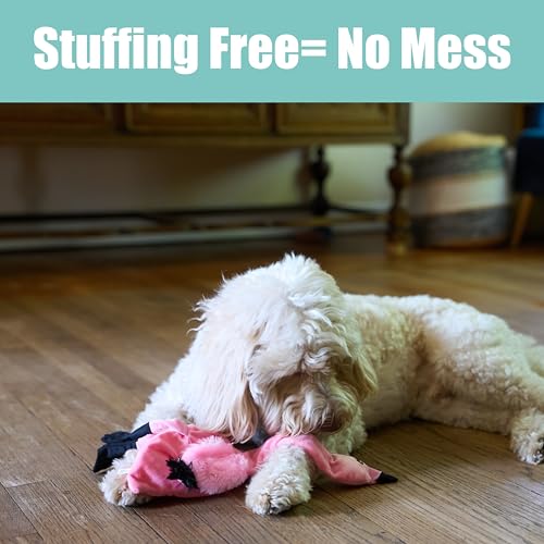 SPOT Skinneeez Flamingo 19 Inch Stuffing-Free Plush Dog Toy with Dual Squeakers – Long Interactive Chew Toy for Medium and Large Dogs – Mess-Free Play for Light & Moderate Chewers - style: Flamingo