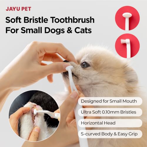JAYU PET Dental Care Brush with Soft Bristles 1ea | Dog Toothbrush, Cat Toothbrush, For Kitten and Small Dogs, Removes Old Plaque and Tartar, Easy Cleaning - color: Soft Bristles, size: 1 Count (Pack of 1)