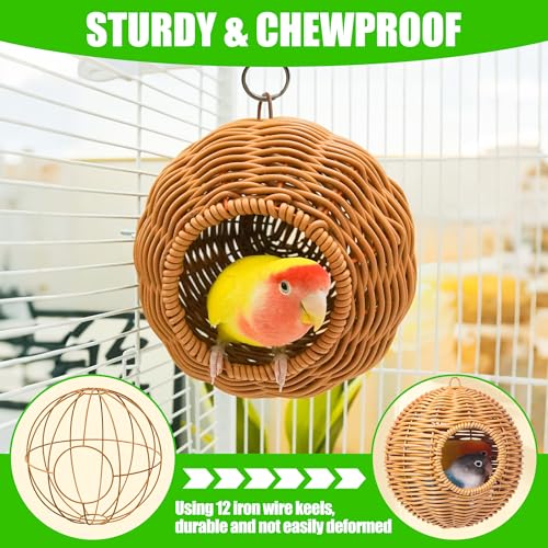 Bird Nest for Cage Hanging Small Bird Bed with Mat, Parakeet Nest | Washable Bird Hammock Hamster Toys Warm Bed House Cage Accessories for Parrot Budgie Finch Canary