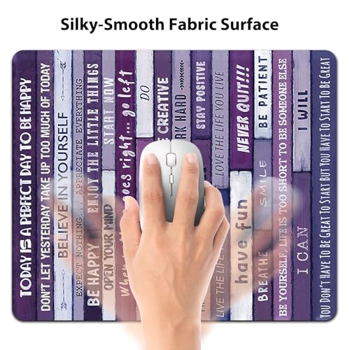 Today is A Perfect Day Inspirational Quote Mouse Pad, Purple Blue Desk Mat | Positive Affirmations, Believe Have Fun Work Hard, Rustic Wooden Plank, Motivational, 9.5"x 7.9", Cute Anti-Slip Mousepad - color: Light Purple