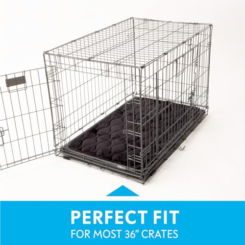 Paw Inspired Washable Padded Crate Mats for Dogs, Gray, 35x22 Inch | Fits 36-inch Kennels, Leakproof, Waterproof Bottom, Plush Dog Pad, Pet Bed - color: Gray, size: 36 Inch
