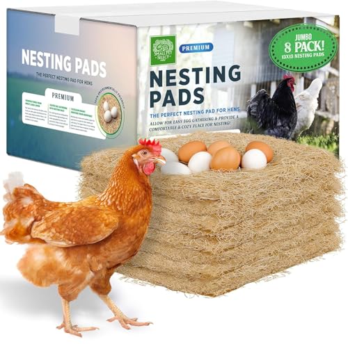 Small Pet Select Chicken Nesting Pads for Hens, 13x13 in, 8-Pack | Absorbent Coop Nest Liners, Fits Most Nesting Boxes, Keeps Eggs Clean & Dry, For Laying Hens & Backyard Flocks