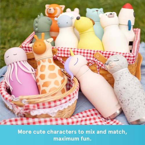 asobu Bestie Water Bottle, Cute Collectible Character, Leak Proof, BPA Free | 16 oz, Stays Cold 24 Hours, Double Wall Vacuum Insulation, Food Grade Stainless Steel, Spill Resistant, Great Gift Idea - color: GUS THE KILLER WHALE