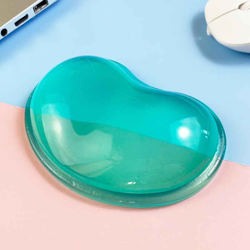 Ergonomic Gel Wrist Rest for Mouse, Computer Mouse Wrist Support for Arm Pain Relief, Heart-Shaped Cute Hand Wrist Cushion for Home and Office Working Gaming Anti-Fatigu - color: Green