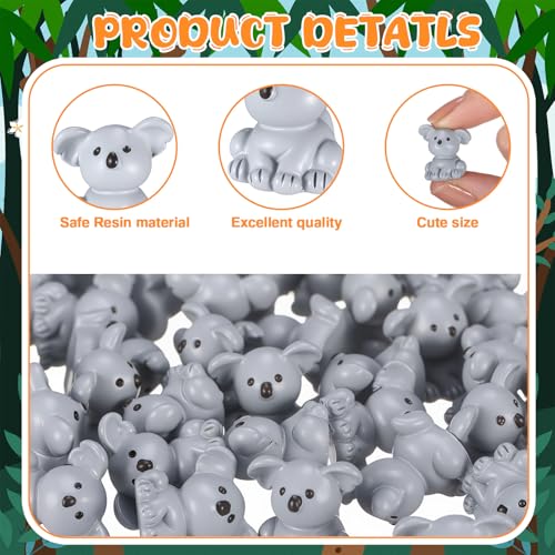 Geelin 50 Pcs Mini Koala Figurines Bulk Koala Bear Birthday Party Decor | Resin Animal Figures, for Hiding Games, Koala Bear Birthday Gifts, Miniature Collection Figure, Fairy Garden Dollhouse - style: Koala