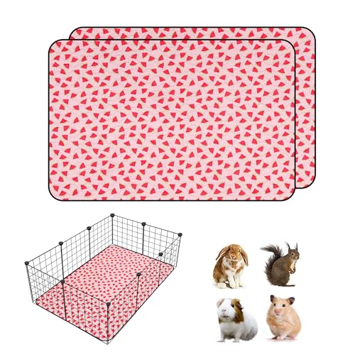 2 PCS Guinea Pig Cage Liner, Reusable Waterproof Guinea Pig Liner, Washable Small Animals Bedding, Super Absorbent Pet Pee Pads Guinea Pig Mats, Rabbit Mats for Cages (24 * 36 inch) - size: 24*36 inch 2pack