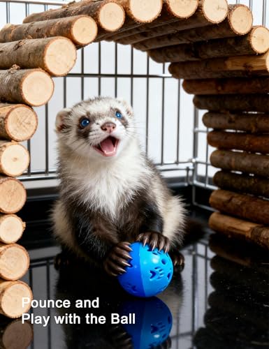 10-Pack Ferret Jingle Bell Toy Balls, Non-Toxic PP, Hollow Play | Smooth Polished Edges, No Sharp Burrs, Gentle for Ferret Mouth and Paw