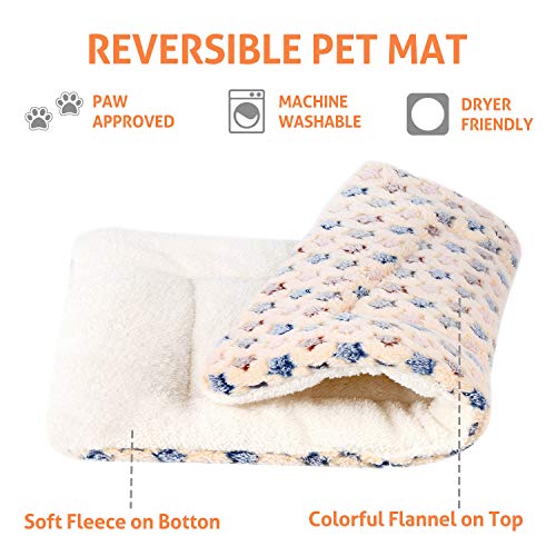Mora Pets Dog Bed Crate Pad Ultra Soft Pet Mat Star Print 22 Inch Brown | Washable Crate Mat for Large Medium Small Dogs, Reversible Fleece Dog Crate Kennel Mat Flat Cat Bed Liner - color: Brown, size: 22-Inch