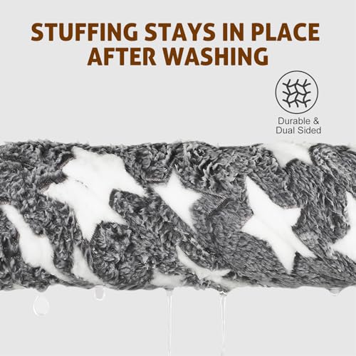 Mora Pets Dog Bed Crate Pad Ultra Soft Pet Bed with Cute Star Print Washable Reversible for Large Medium Small Dogs 21 x 12 inch 2 Pack Grey - color: pack - Grey/Grey, size: 22-Inch