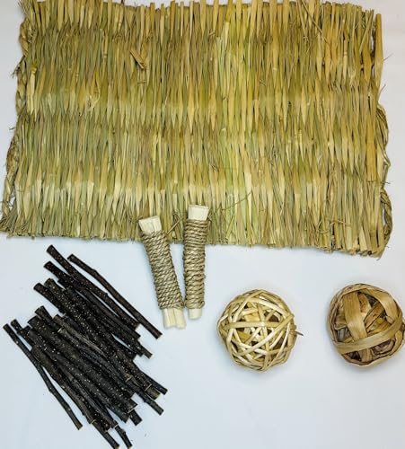 Large Grass mat with chew Toys