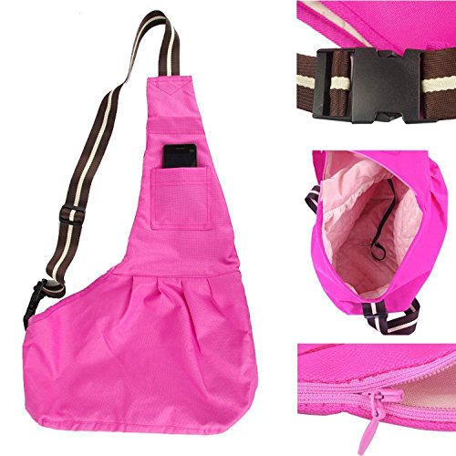 Pet Dog Puppy Cat Carrier Bag Oxford Cloth Sling Dog Doggy Cat Carrier Single Shoulder Bag-Medium,Pink - color: Pink, size: Medium