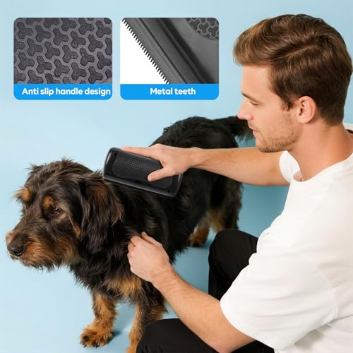Deshedding Dog Brush, Grooming Deshedding Brush Ergonomic Pet Groomer Tool | For Dogs, Cats, Rabbits, Horses Remove Short and Long Hair