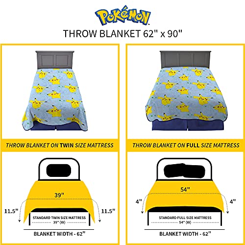 Franco Kids Bedding Super Soft Plush Throw Blanket, 62 in x 90 in, Pokemon - color: Multicolour, size: 62 in x 90 in
