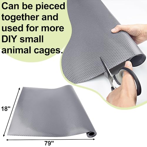 Washable Guinea Pig Bedding Cage Liner Waterproof Rabbit Bedding, Easily Cut to Suit Cage and Reusable Pads for Guinea Pigs, Rabbits, Hamsters, Gerbils, and Chinchillas,18"×79" 1pcs, Grey Mat - color: 1 PCS Grey 18"×79"