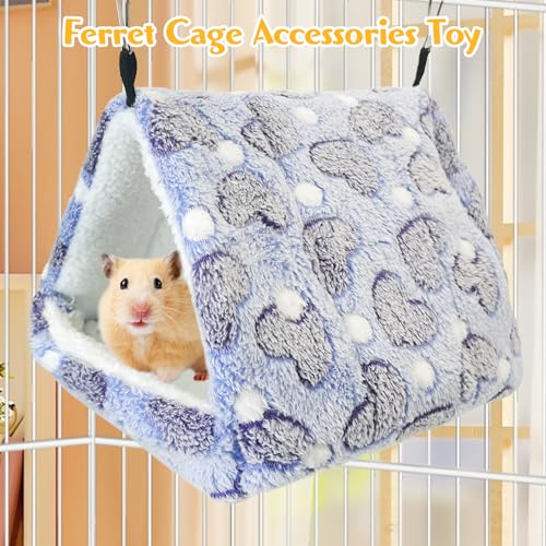 PINVNBY Rat Hammock Bed Soft Guinea Pig Hideout Bed Hanging & Washable Hamster Toy Ferret Cage Accessories for Squirrel Sugar Glider Chinchilla Rat (Purple)