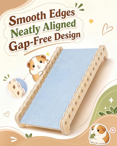 BUCATSTATE Large Wooden Guinea Pig Hideout, Pet Habitat Decor. | Natural wood hideout for guinea pigs & hedgehogs. Easy tool-free assembly, safe for chewing, and sturdy castle design.