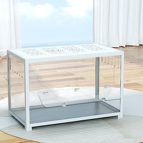 BUCATSTATE Hamster Cage 2.0, Large Hamster Enclosure (31in, White) | Stackable 3.84 ft² Large Habitats with Deep Beddiing Base, Sturdy Aluminum Frame, Front and Top Access, Easy Assemble - color: White, size: 31.4"L x 17.6"W x 20.6"H