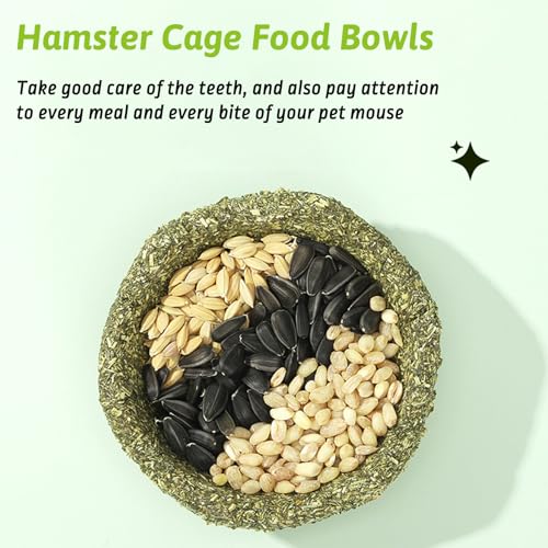 BNOSDM 12 Pcs Hamster Edible Premium Timothy Hay Chew Bowl Rabbit Treats for Teeth Chewing Chinchilla Chew & Decor Toys for Syrian Dwarf Hamsters Gerbils Mice - color: 12PCS-Hay Chew Bowls