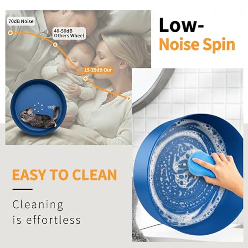 15" Aluminum Alloy Silent Chinchilla Exercise Wheel | Noiseless Running Wheel for Chinchilla, Rat, Hedgehogs, Squirrels and Small Pets (Blue) - color: Blue