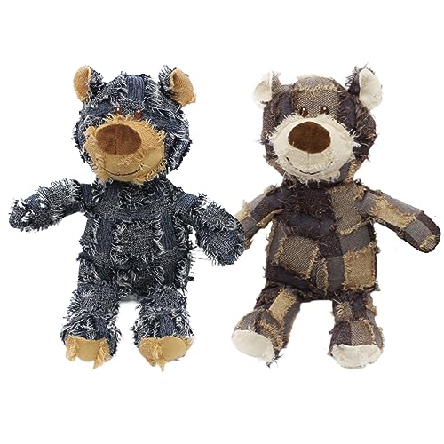 MAXBECK Dog Companion for Heavy Chewers- Indestructible Robust Bear Dog Toy, Resistant Squeaky Dog Toys for Heavy Chewers, Unbreakable Stuffed Plush Dog Toys for Aggressive Chewers (E-Navy+Purple) - color: E-Navy+Purple