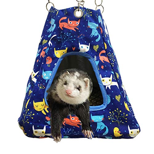 Small Animal Ferret Rat Guinea Pig Degu Gerbil Mice Hamster Chincilla Hammock Sleeper Cage Accessories (Blue Tent) - color: blue Tent