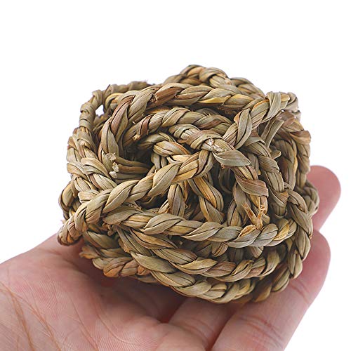 Bunny Chew Toys Grass Balls Rabbit Gnawing Treats for Guinea Pig Chinchilla | 15PCS 2.8in large size Rolling Play Balls, Cage Enrichment Toy, Natural Teeth Grinding Treats, Boredom Relief Activity - size: 15PCS-Large