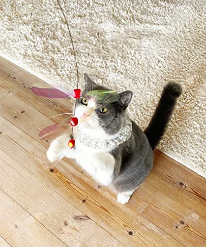 猫壱 NECOICHI Crinkly Critters Dancing Dragonfly Trio Wire Cat Wand No.1 Selling Cat Toy in Japan