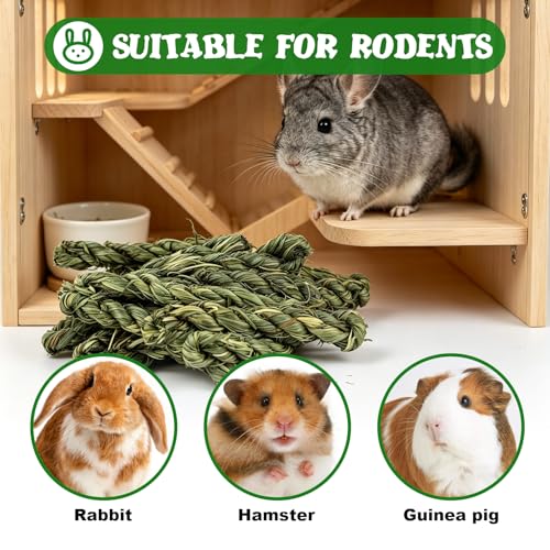 Rabbit Timothy Hay Toy for Bunny Small Animal Treats Natural Grass Stick Chew Toys Snacks Molar Teeth Grinding for Guinea Pigs Chinchillas Hamsters (12pcs)