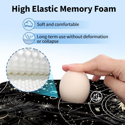 YIWEI Ergonomic Mouse Pad with Wrist Rest for Carpal Tunnel Pain Relief | Memory Foam Wrist Support,Non-Slip Rubber Base, Keyboard Computer Mousepad,Lycra Cloth Surface,Gaming Home Office - color: Constellation