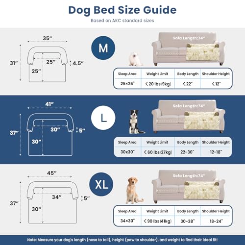 Calming Dog Couch Bed for Large Dogs, 41 x 37 inch Waterproof Removable Dogs Mat Couch Cover for Furniture Protector, Non-Slip Fluffy Pelsbarn Dog Bed for Couch, Sofa, Outdoor - Tie-Dye Khaki - color: Tie-Dry Khaki, size: 41"L x 37"W x 5"Th