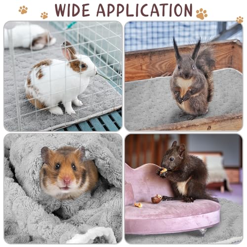 Moukeren 20 Pcs Guinea Pig Fleece Bedding Blankets Bulk Washable Small Animal Fleece Cage Liners Pet Sleeping Mat Cover for Hamster Chinchilla Rabbit Hedgehog (14 x 30 Inch,Cloud Style,Gray) - color: Gray, size: 14 x 30 Inch, style: Cloud Style