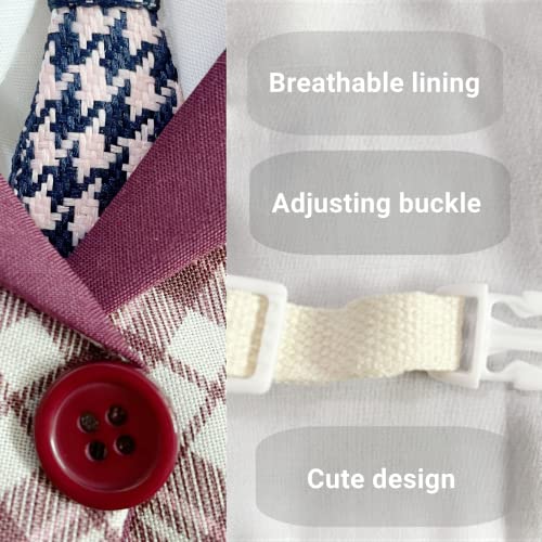 Bunny Harness and Leash,Adjustable Soft Guinea Pig Clothes Pet Rabbit Ferret Harness Costumes for Small Animals Dress - color: Pink, size: Small