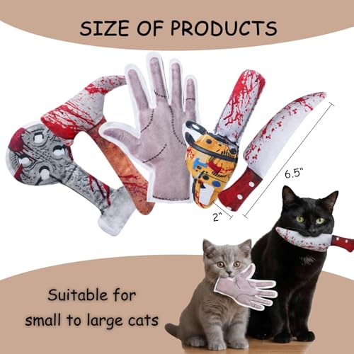 5PC Catnip Funny Cat Toys, [100% Organic Catnip Filled] Knife-Shaped Crinkly Sound Toys for Indoor Kitten Cat Nip Kitty Chew Toy - color: Catnip Toys