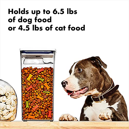 OXO Good Grips Pet Food Container 6.0 Qt | Clear | Airtight Seal | With Half Cup Scoop | Pack of 4 - color: White, size: Pet POP 6.0 Qt (Pack of 4)