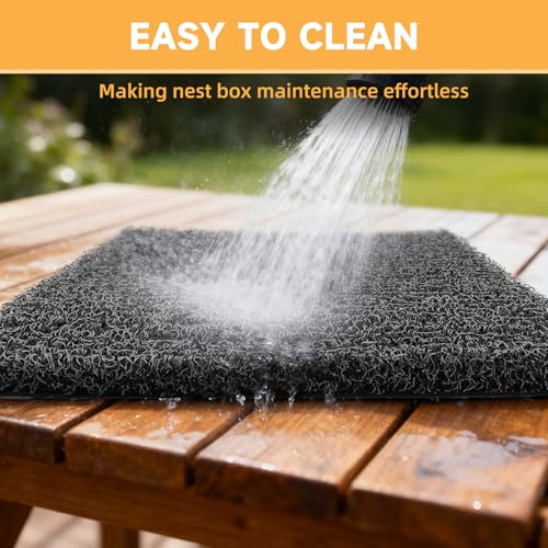 DRQ 8 Pack Chicken Nesting Pads, Washable Reusable Hen Laying Mats, Gray | 12 x 12 inch Chicken Coop Accessories, Cut to Fit Nesting Boxes, Rabbit Cages - color: Grey