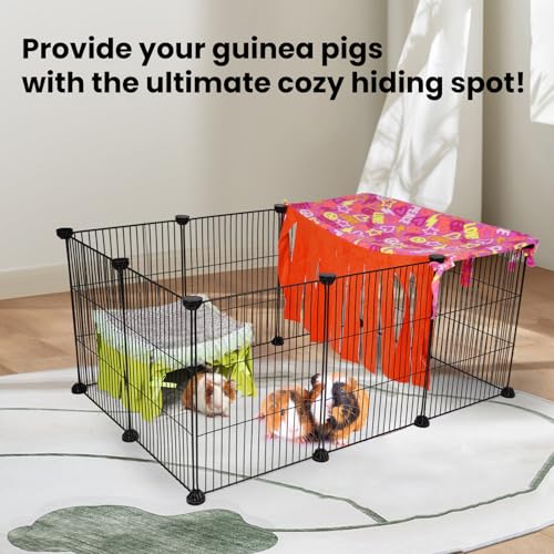 NAPLORD Guinea Pig Bed & Guinea Pig Hideout: C&C Cage Cozy Hideaway-Guinea Pig Toy - color: Gray+Green, size: Gray + Green/Bed