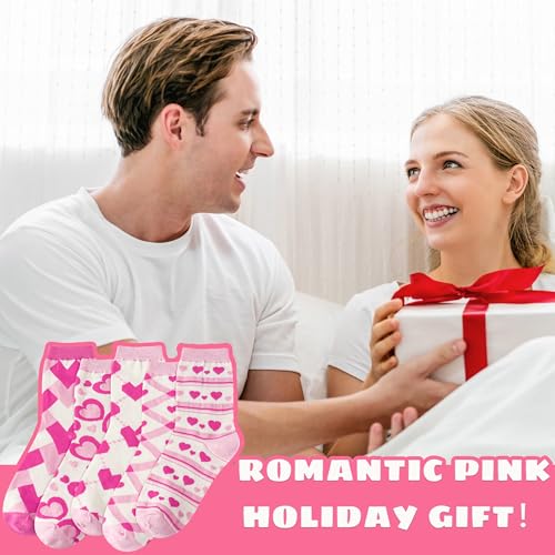 Jeasona Women's Cute Socks Fun Gifts for Wife Mom Daughter Girlfriend | Funny Gifts as Birthday Christmas Anniversary Mother’s Day - color: Pink