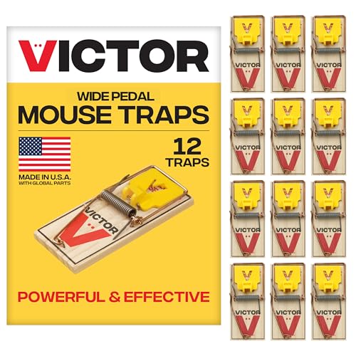 Victor Mouse Traps, 12-Pack Plastic Pedal Snap Traps, FSC Certified Wood | Indoor Rodent Control Reusable Mousetraps for Mice Pest Control Effective Instant Kill - style: 12 Plastic Pedal Traps