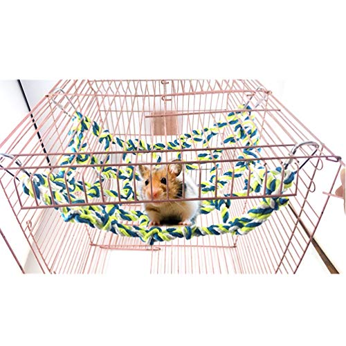 Litewoo Bird Climbing Cotton Rope Net Toy Grid Hammock for Parrot Rat Chinchilla Ferret Swing Thick Chew Rope Hammock Hanging Toys Cage Accessory (Small Size) - color: S: 7.87 x 11.02inch/ 20 x 28cm