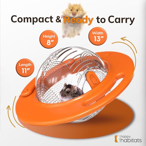 The Halo Small Pet Carrier and Hamster Exercise Ball | Safe, Portable & Breathable Design with Kick-Out Stands – Hamster Carrier & Accessories for Dwarf Hamsters, Mice & Gerbils