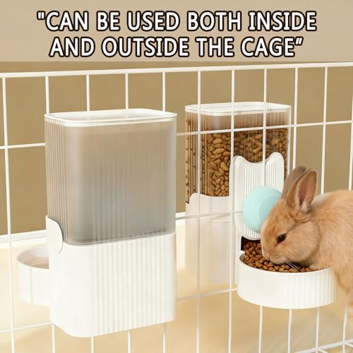kathson Rabbit Feeder for Cage,Bunny Water Bottle,Pet Food Dispenser,Blue | Gravity Automatic Guinea Pig Feeder Waterer Set,Hanging Small Pet Food Bowl Feeding Station for Ferret Chinchilla Cat Puppy - color: Blue
