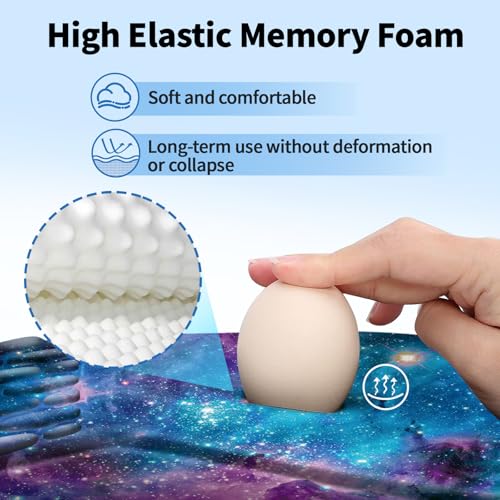 YIWEI Ergonomic Mouse Pad with Wrist Rest for Carpal Tunnel Pain Relief | Memory Foam Wrist Support,Non-Slip Rubber Base, Keyboard Computer Mousepad,Lycra Cloth Surface,Gaming Home Office - color: Starry Sky