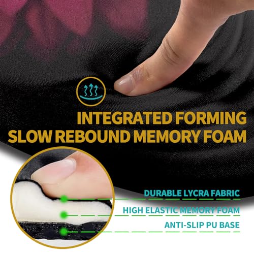 Hokafenle Ergonomic Mouse Pad Wrist Support with Stepped-Wedge Design, Wrist Rest Pain Relief Mousepad Filled with Memory Foam, Carpal Tunnel Mousepad for Wireless Mouse(12x8 inch, Pink Flower) - color: KM015-Pink Flower
