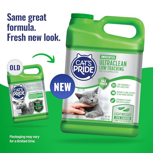 Cat's Pride UltraClean Low Tracking Powerful Clumping Litter Unscented 15lb - size: 15 Pound, style: Unscented Low Tracking