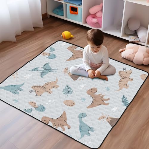 Baby Play Mat Dinosaurs Cartoon Eggs Volcanoes 50 x 50 Playpen Mat Baby Play Mats for Floor Play Gym Crawling Mat Non-Slip Cushioned Baby Playmat for Infants, Babies, Toddlers - color: multi 18