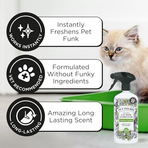Pet-Pourri Smell Ya Litter Cat Litter Deodorizer Spray, Purrfectly Bamboo 3.4 Fl Oz, Up to 170 Uses, Pet Odor Remover with Essential Oils for Air, Carpet, Urine, Vet Recommended, Bergamot Bamboo Scent - size: 3.4 Fl Oz (Pack of 1)